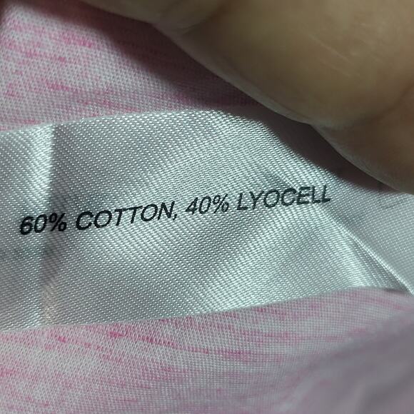 Denim & Flowers, pink, men's, relaxed button up, flower sleeve trim, new - Picture 7 of 7